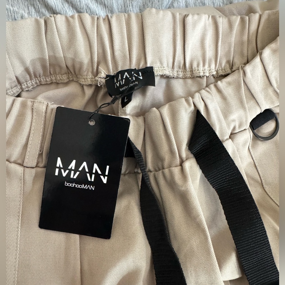 Beige BoohooMAN cargo pants